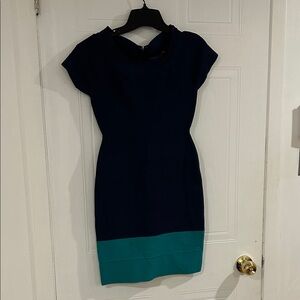 BCBGMaxAzria Navy and Teal Mini Dress